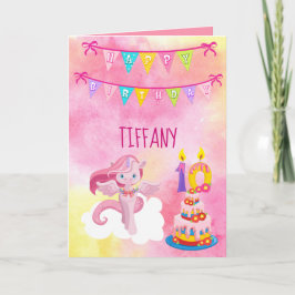 Tarjeta Fiesta Unicornio por su décimo cumpleaños