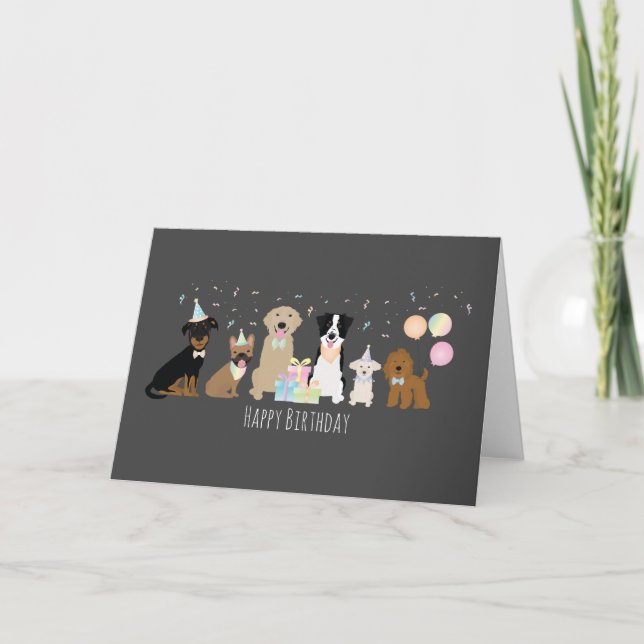 Tarjeta Fiestas de cumpleaños felices (Anverso)