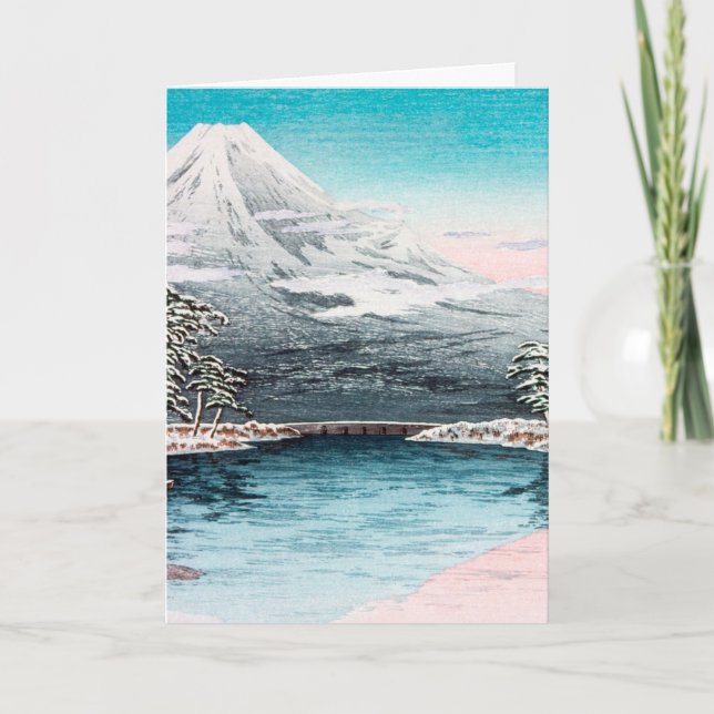 Tarjeta Fiestas felices del Monte Fuji (Anverso)