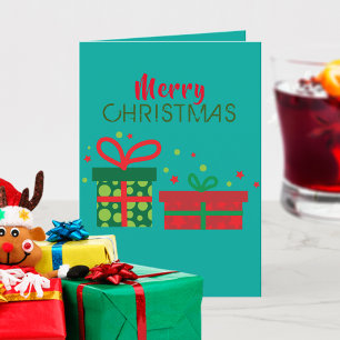 Tarjeta Fiestas Navideñas Cajas de Regalos Feliz Navidad