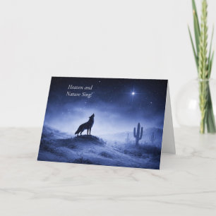 Tarjeta Fiestas Navideñas Paisaje Desértico del Suroeste 