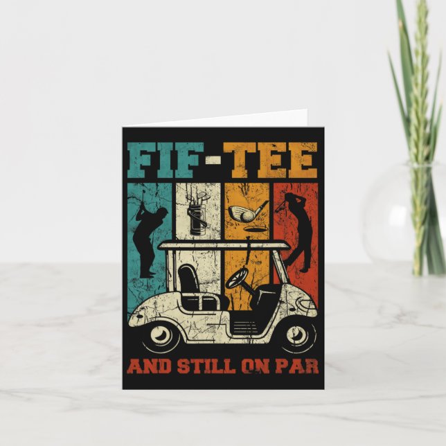 Tarjeta Fif-tee y aún a la par 50 del golf de cumpleaños 5 (Anverso)