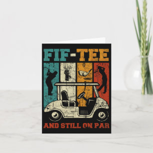 Tarjeta Fif-tee y aún a la par 50 del golf de cumpleaños 5