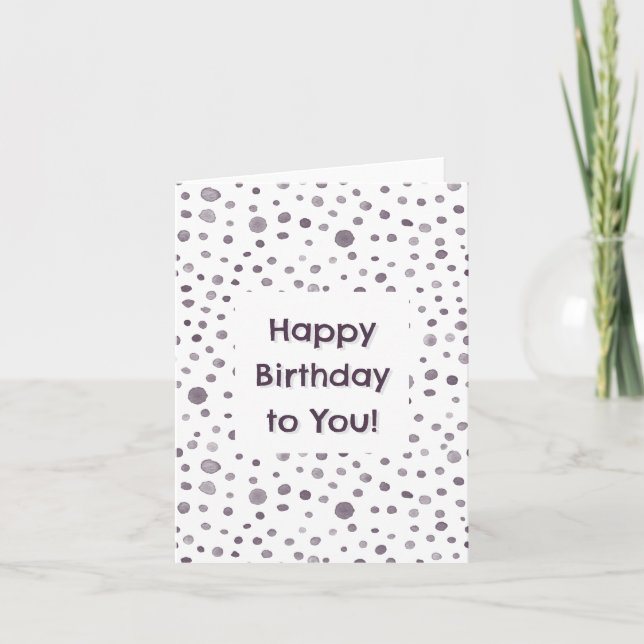 Tarjeta Fig Confetti Watercolor Dots Birthday Card (Anverso)