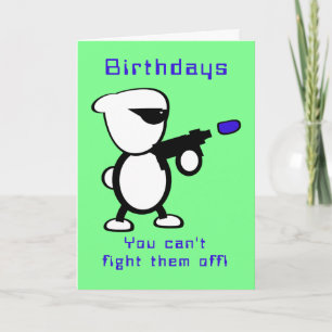 Tarjeta Fighing Alien Birthday