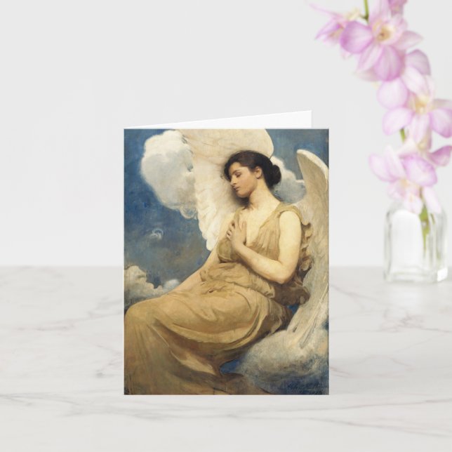 Tarjeta Figura alada por Abbott Handerson Thayer Angel Art (Orquídea)