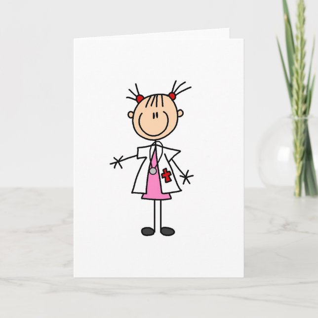 Tarjeta Figura de palo de Médica femenina (Anverso)