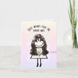 Tarjeta Figura de palo de novia en el corazón