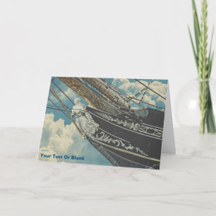 Tarjeta Figura de proa de la barca Elissa