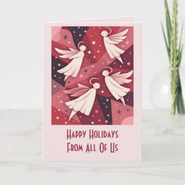Tarjeta Figuras Angelicales Kitschmas Moderno de Mitad de 