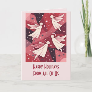 Tarjeta Figuras Angelicales Kitschmas Moderno de Mitad de 