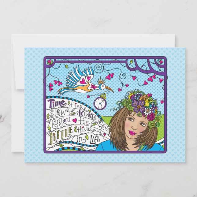 Tarjeta fija de tiempo 7" x 5" (Anverso)