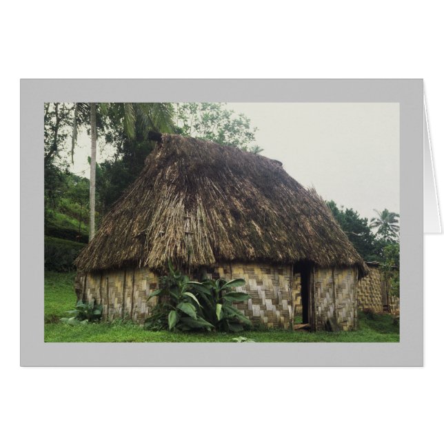 Tarjeta, Fijian Bure, Naitauvoli, Viti Levu (Anverso (Horizontal))