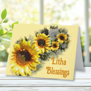 Tarjeta Fila de Girasoles Litha Bendiciones del Solsticio 