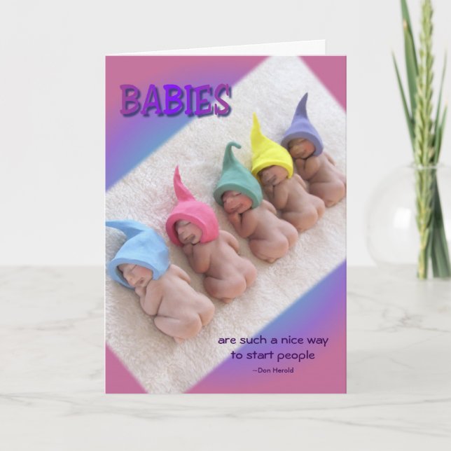 Tarjeta Fila de los bebés durmientes, duendes de la (Anverso)