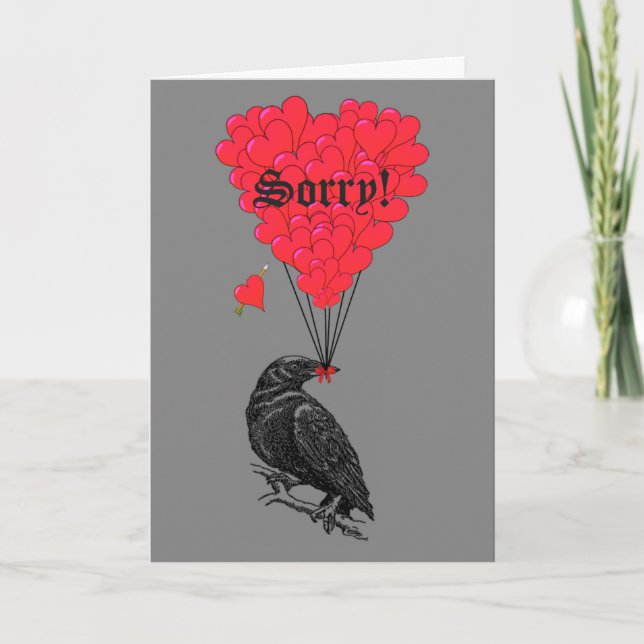 Tarjeta Fila gótica romántica y pena de corazón (Anverso)