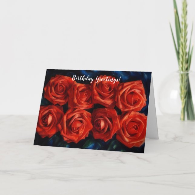 Tarjeta Filas de la carta de cumpleaños de las flores de l (Anverso)