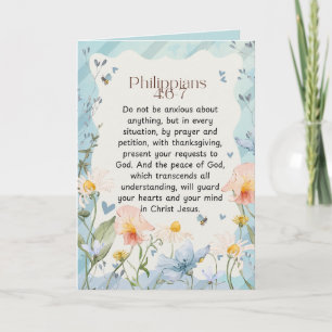 Tarjeta Filipenses 4:6-7 Versículo de la Biblia Cristiana 