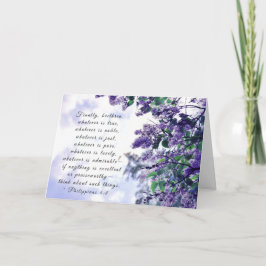 Tarjeta Filipinas 4:8 Lo que sea es una verdadera Biblia V