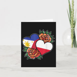 Tarjeta Filipinas Bandera de Polonia Corazón Mitad Filipin