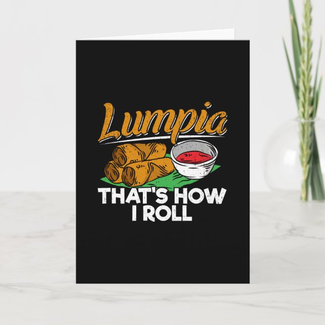 Tarjeta Filipinas: Cita de comida filipina Lumpia (Anverso)