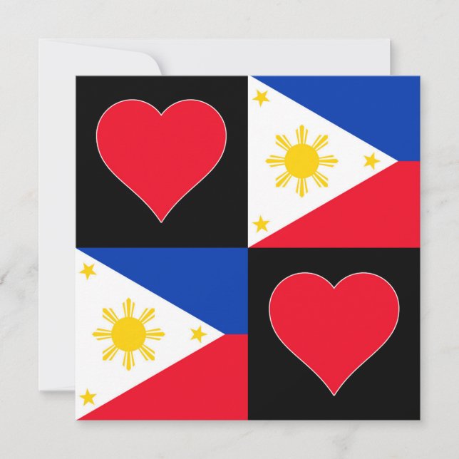 Tarjeta Filipinas: Saludo patriótico filipino del corazón  (Anverso)
