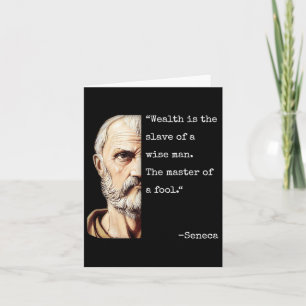 Tarjeta Filosofía y amplificador de Seneca; cita de sabidu