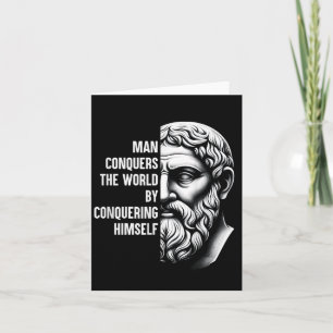 Tarjeta Filósofo Estúico Zeno De Citium Cita Motivationa