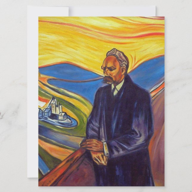 Tarjeta Filósofo Friedrich Nietzsche (por Edvard Munch) (Anverso)