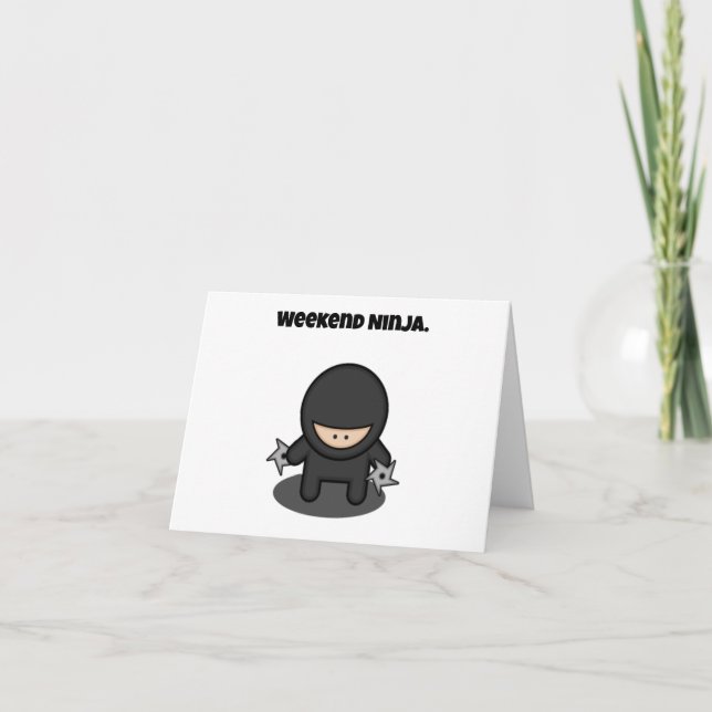 Tarjeta Fin de semana Ninja Divertido Personalizado de Jap (Anverso)