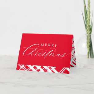 Tarjeta FINA CALIGRAFÍA Feliz Navidad linda y elegante roj