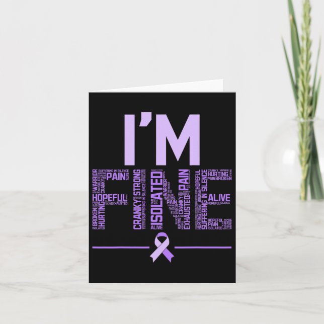 Tarjeta Fina Fibromialgia Guerrero Fibro Conciencia Púrpur (Anverso)