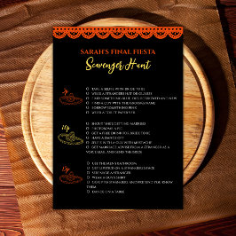 Tarjeta Final Fiesta Bachelorette Game Scavenger Hunt