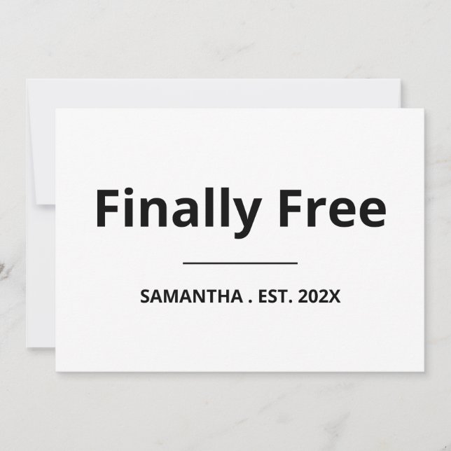 Tarjeta Finally Free Funny Retirement (Anverso)