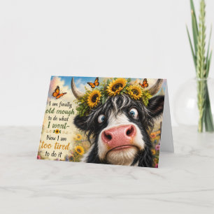 Tarjeta Finalmente lo suficientemente viejo Vaca