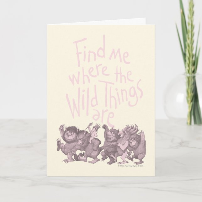 Tarjeta Find Me Where the Wild Things Are (Anverso)