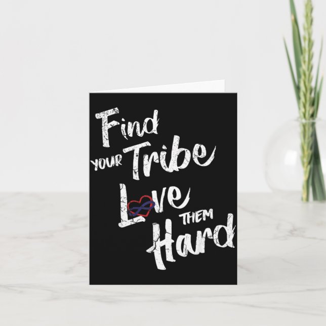 Tarjeta Find Your Tribe Love Them Hard Funny Family Reunio (Anverso)