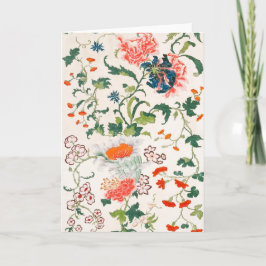 Tarjeta Fine Chinese silk flower design mid 18th century