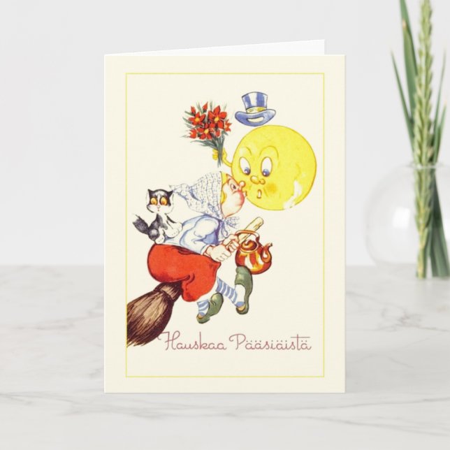 Tarjeta finlandesa de Hauskaa Pääsiäistä pascua (Anverso)