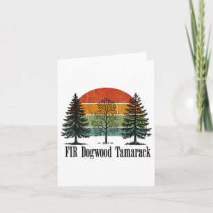 Tarjeta Fir Dogwood Tamarack Retro Vintage Tree National P