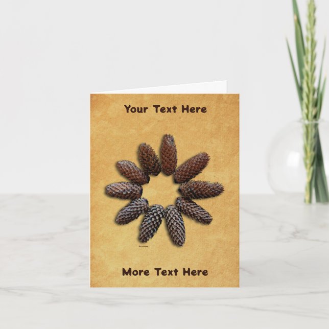 Tarjeta Fir Tree Cones Star (Anverso)
