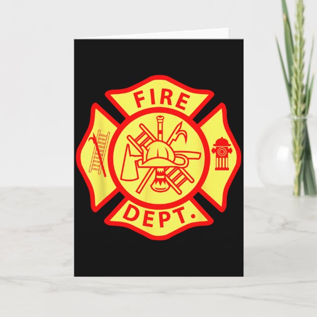 Tarjeta Fire Department Logo Uniform Fireman Symbol Firefi (Anverso)