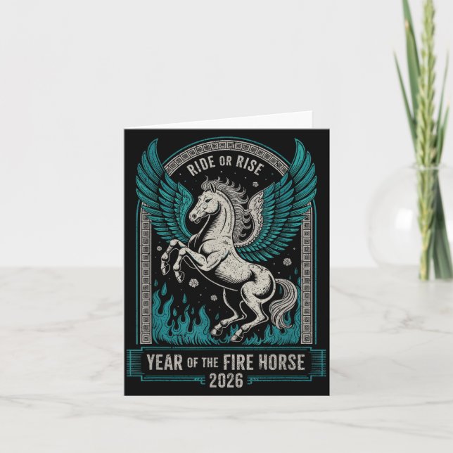 Tarjeta Fire Year Of The Horse – Chinese Zodiac New Year 2 (Anverso)