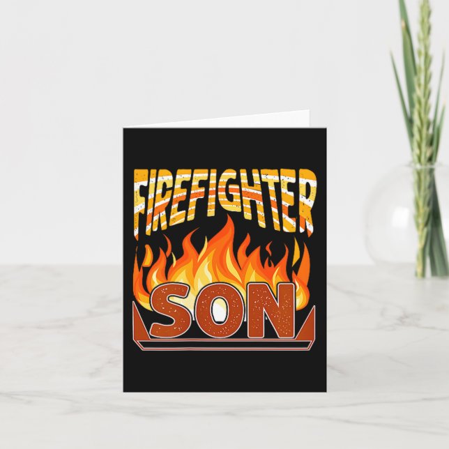 Tarjeta Firefighter Son Fireman Gift Proud Firefighter Quo (Anverso)