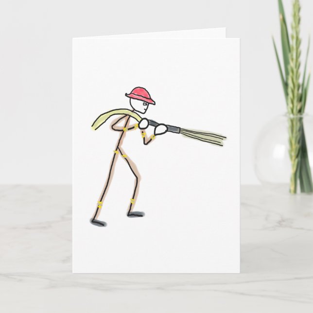 Tarjeta Firefighter Stickman (Anverso)