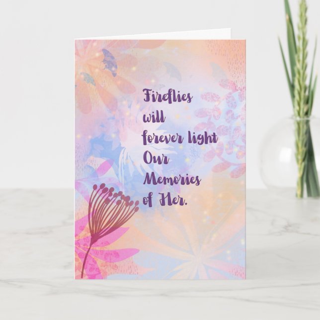 Tarjeta Fireflies’ Flight Sympathy Card – Loss of a Child (Anverso)