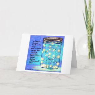 Tarjeta Fireflies in Jar Blank Greeting Card ©2011