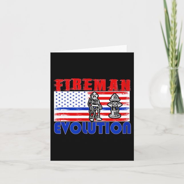 Tarjeta Fireman Evolution Fireman Gift Proud Firefighter Q (Anverso)