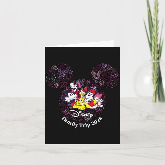 Tarjeta Fireworks Family Trip 2026 Valentines Day Vacatio  (Anverso)