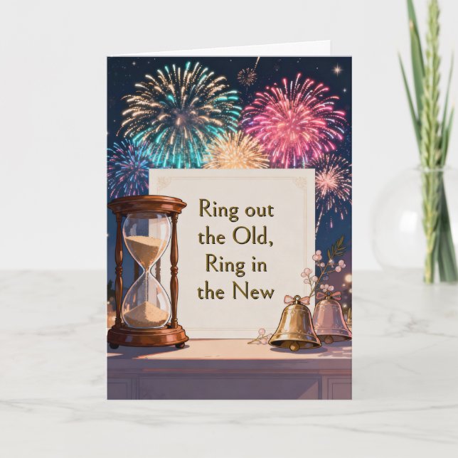 Tarjeta Fireworks New Year Holiday (Anverso)